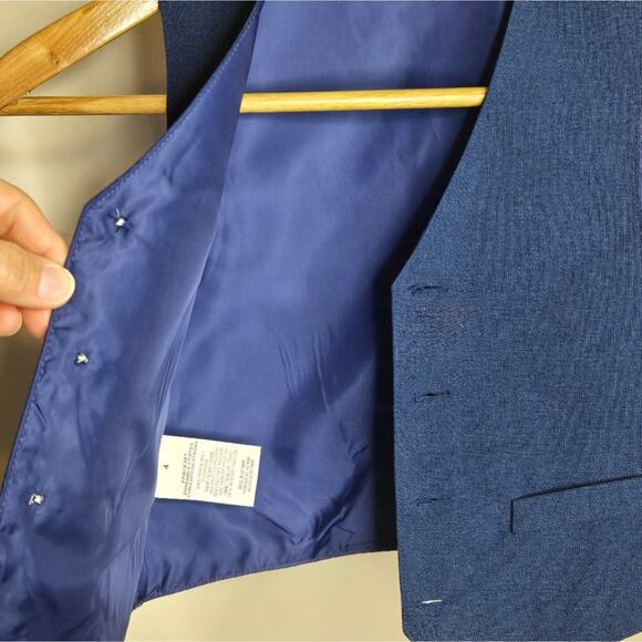 VAN HEUSEN Royal Blue Button Front Vest Boys Size 4 - Picture 6 of 7